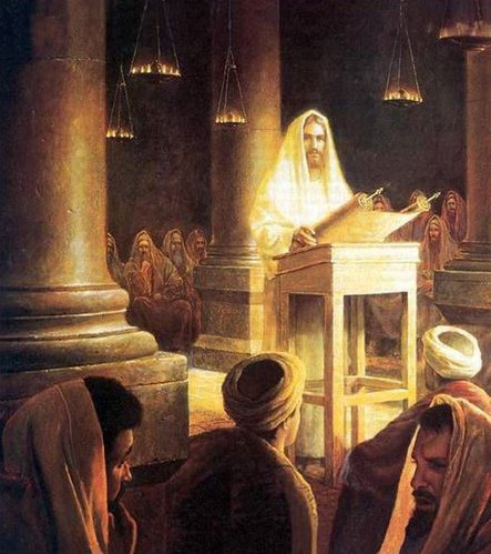 Jesús predicando en el templo